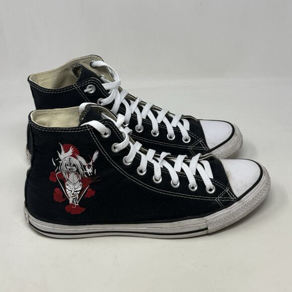 Converse All Star Itachi Uchiha Sneakers Mens 10.5 Black High Top Shoes Naruto - Picture 5 of 16